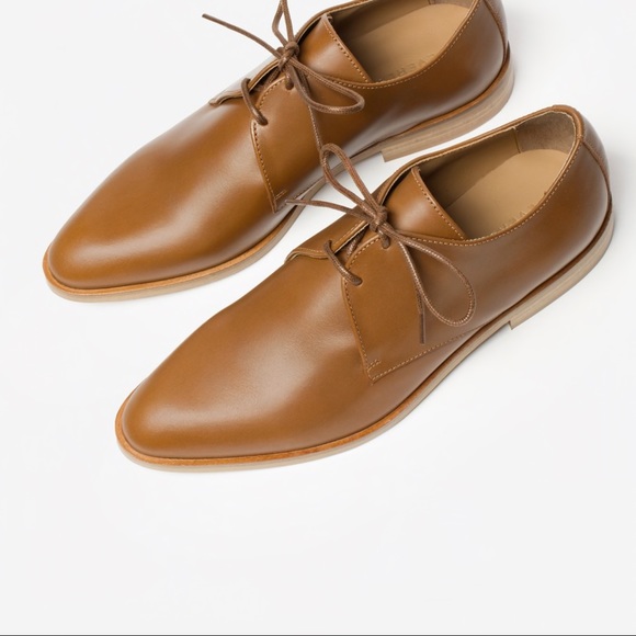Everlane Shoes - Everlane Tan Cognac Leather Modern Oxfords Size 11